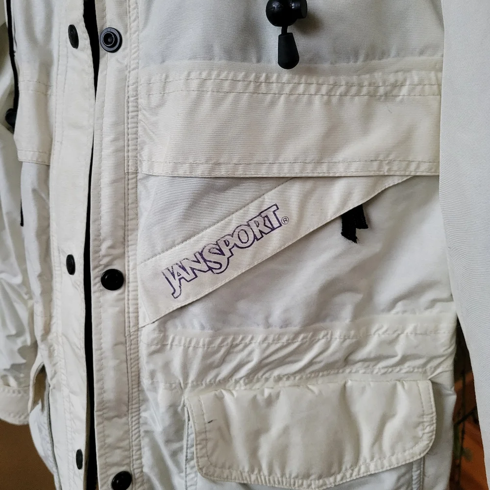 JanSport Opus 2 Jacket Cream Utility Hiking Cargo Coat Waterproof Breathable M - Picture 7 of 15